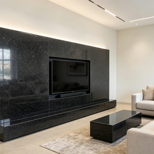<span class=keywords><strong>Lastre</strong></span> di Granito Nero Galaxy di Alta Qualità, Lucidate, in <span class=keywords><strong>Pietra</strong></span> <span class=keywords><strong>Naturale</strong></span> per Piani Cucina, Pareti, Pavimenti, Bagni, Interni ed Esterni - Product Image 6