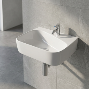 2023 Modern Design White Hanging Wall Hung Bathroom Sink CE Certified Sanitary Ceramic Face Hand Wash Art Basin Made of Stone - Product Image 5