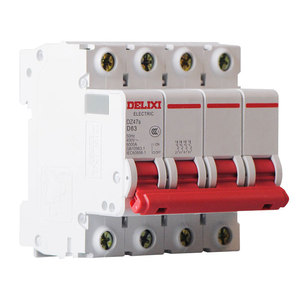 Interruptor Automático Miniatura Delixi DZ47S, Interruptor Principal Trifásico de Cuatro Cables, Tipo D, 380V - Product Image 1