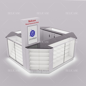 USA tốt nhất người bán sang trọng 10 * 10ft đá cẩm thạch kiosk là viết tắt của cửa hàng bán lẻ và trung tâm mua sắm LED ánh sáng điện thoại tủ trưng bày gian hàng - Product Image 1