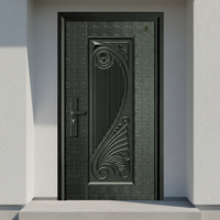Puerta de Acero Galvanizado, Duradera, con Aislamiento Acústico, Diseño Moderno, Técnica de Bordado, para Apartamentos, Exteriores y Pasillos