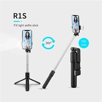 Trípode para Selfies con Soporte de Escritorio, Soporte para Teléfono, Obturador Remoto Inalámbrico para iPhone y Android, Opción con Luz de Relleno, Precio Económico