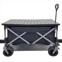 Chariot utilitaire personnalisable OEM avec table extensible, hauteur réglable, pare-soleil pliable, en métal, à quatre roues, robuste
