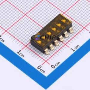 DSIC-06-TS-GER DIP Switch SMD,P=2.54mm Switch Flat Toggle, Groove Type Single Pole Single Throw 6 2.54mm - Product Image 1