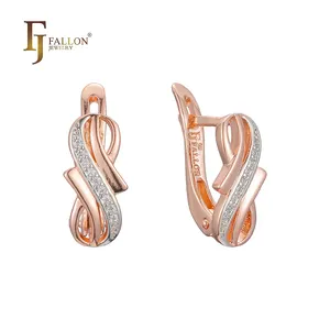 F92203180 FJ Fallon модные ювелирные изделия элегантные серьги с покрытием из 585 розового золота двухцветная латунь на основе