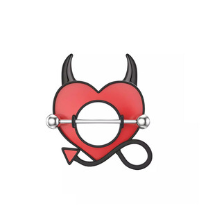 2024 elegantes diferentes estilos estrella en forma de corazón anillos de pezón de acero inoxidable joyería de perforación corporal para mujer - Product Image 2