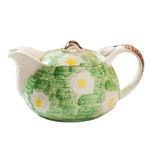 <b>Ceramic</b> Tea <b>Pot</b> With Lid Hand Painted Flower Design For Party Use - Product Image 5