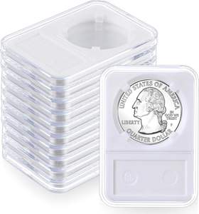 Porte-capsule en plastique de 24mm pour 25 <span class=keywords><strong>cents</strong></span> US Quarter 38mm NGC Morgan Peace IKE Silver Plastic Crafts - Product Image 5