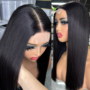 Vente en gros Ombre 2x6 Transparent HD Lace Closure Bone Straight brut vietnamien Double Drawn coupe courte Bob perruques de <span class=keywords><strong>cheveux</strong></span> humains - Product Image 4