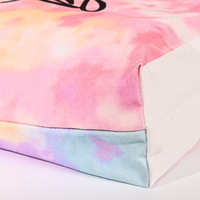 Sac fourre-tout en toile de coton écologique de haute qualité, réutilisable, personnalisé avec poignée, impression couleur intégrale de motifs et lettres, pour femmes
