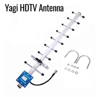 Antenne TV Yagi extérieure avec connecteur F 10dBi longue portée 1080P DVB-T2 ATSC HDTV pour chaînes locales gratuites