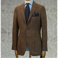 2023 Costume ODM OEM laine Tweed affaires hommes costumes robe de mariée vêtements d'hiver smoking ensembles mince costume 3 pièces hommes costumes