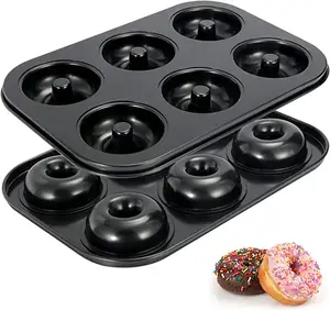 XINZE yapışmaz pişirme pasta araçları kek kalıp pişirme tepsisi 6-Cavity Donut pişirme tavaları simit çörekler Pan