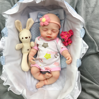 Boneka Reborn Silikon Ukuran Mini, Bayi Baru Lahir Mirip Asli, Buatan Tangan, Souvenir Portabel, Boneka Koleksi
