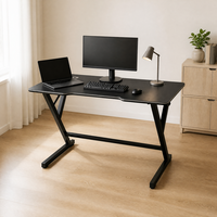 Bureau de jeu professionnel 120 cm, table d'ordinateur ergonomique avec structure en Z en acier pour poste de travail à domicile ou au bureau