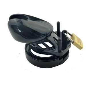 Dispositivo di castità maschile gabbia del cazzo con 5 dimensioni anello del pene serratura gabbia del cazzo cintura Bondage Fetish giocattoli adulti del sesso - Product Image 4