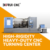 Torno CNC de Metal Borui BR85DY con Husillo de Alto Torque para Fabricación Industrial Pesada de Bridas, Torno CNC de Bancada Inclinada