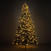 7,5 Fuß Premium Hochwertiger geschneit künstlicher Baum, beflock ter Weihnachtsdekorations-Weihnachts baum mit vor beleuchteten Lichtern Weihnachts baum