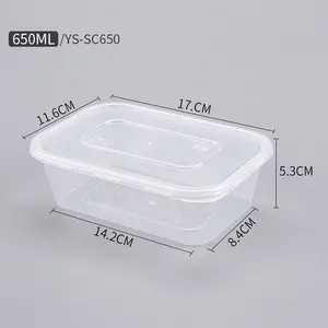 Recipiente de plástico grueso desechable para comida, 650ml - Product Image 1