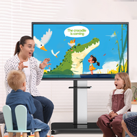 Tableau interactif intelligent à écran tactile rotatif de 86 pouces, caméra 4K, fréquence de rafraîchissement de 120 Hz, partage d'écran sans fil, haut-parleurs intégrés pour