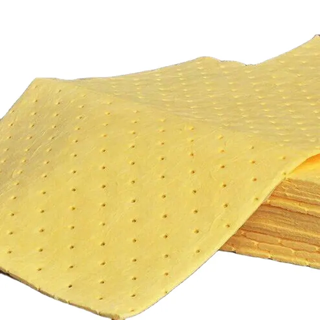 Абсорбирующие полотенца 100% ПП, полипропиленовый масляный абсорбирующий коврик, желтый химический абсорбирующий коврик для промышленности
