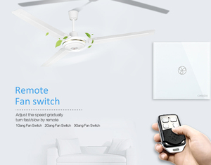 CNSKOU 433MHz EU Single Pole Smart Home Remote <strong>Control</strong> for LED Lights <strong>Fans</strong> Touch <strong>Control</strong> PC/Glass Material 10A 110-250V Wires - Product Image 3