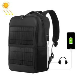 Sac à dos pour ordinateur portable professionnel Sac pour ordinateur portable avec port de charge USB 14W panneau solaire Sacs à dos pour ordinateur portable