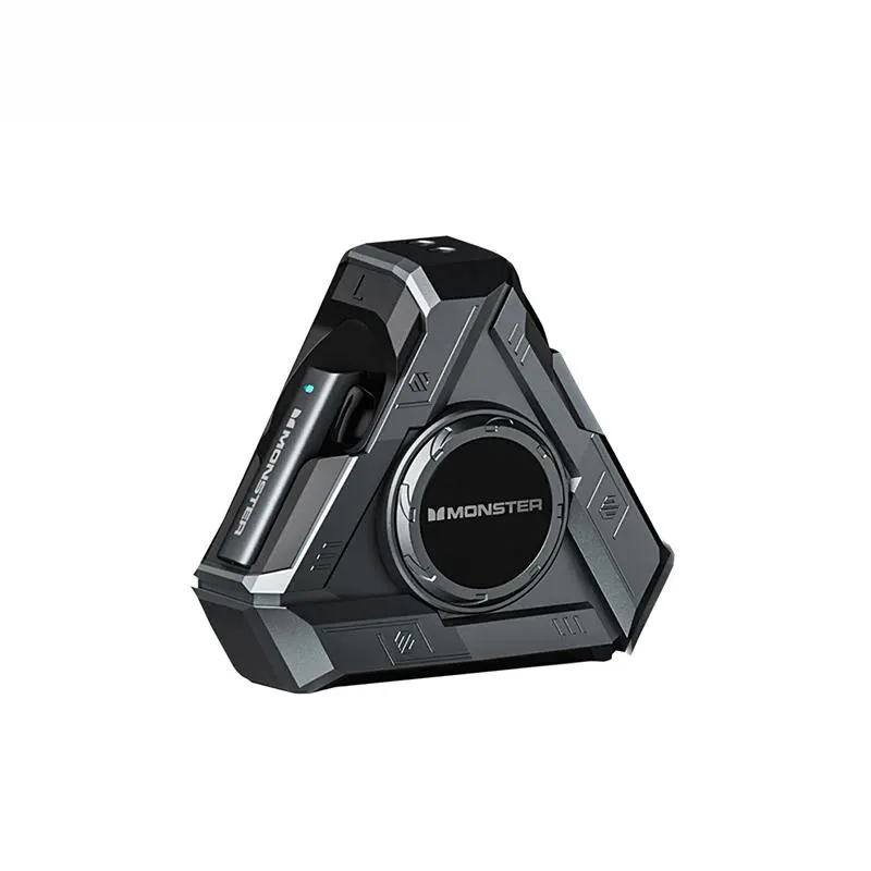 XKT22 Fones de ouvido sem fio Bluetooth 5.4 para jogos, fones de ouvido com desenho triangular legal para jogadores, fones de ouvido TWS com redução de ruído