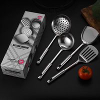 Ustensiles de cuisine en acier inoxydable Ensemble d'ustensiles de cuisine Outils de cuisine Tourne solide Louche à soupe Cuillère à spaghetti Écumoire