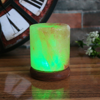 Lámpara de sal del Himalaya, dispositivo de liberación de iones negativos, pirámide de cristal, colores cambiantes, USB
