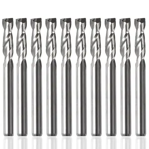 12MM Schnitt länge Spiral fräser Bit 1/8 "Schaft 2 Nuten Flach fräser Hartmetall-CNC-Schaft fräser