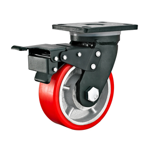 4 "5" 6 "8" Heavy Duty xoay Caster gang PU bánh xe cho công nghiệp xe đẩy Heavy-Duty xe kho kéo thiết bị - Product Image 6