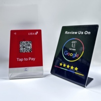 Tarjeta de Membresía NFC Acrílica Personalizada con Código QR para Redes Sociales, Soporte de Mesa para Reseñas de Google