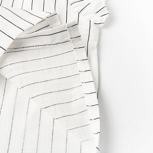 Conjunto de dos piezas casual para mujer: Camisa OL de manga volante y pantalón con falda a juego, estilo vestido a rayas. - Product Image 4