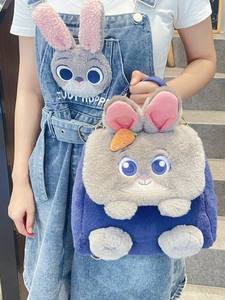 New Judy Carrot Handbag Double <b>Backpack</b> Plush Doll Coin Purse Toy Zootopia Cute Plush Bag Linda Best Selling Student <b>Backpack</b> - Product Image 5