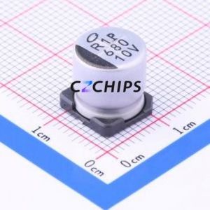 ตัวเก็บประจุอิเล็กโทรไลต์อะลูมิเนียมแบบ SMD รุ่น UWT1A681MNL1GS ขนาด D10xL10 มม. 680uF 20% 10V 310mA-120Hz - Product Image 1