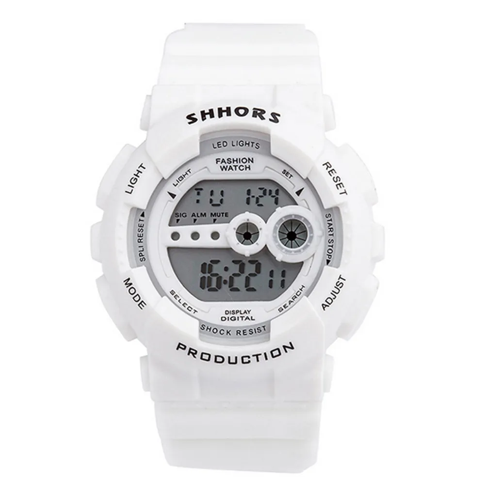 SHHORS 810C Men's Digital Led Chronograph Watch Rubber Sport Strap Men Digital Watch
