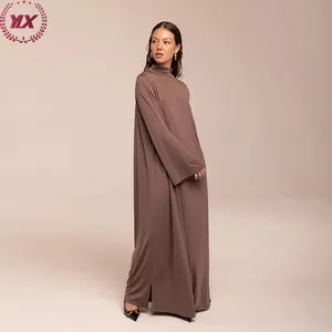 New Essential Full Length Plain Abaya Modest Jersey Dresses Plain Color Traditional Classic Islamic Clothing For Muslim Women