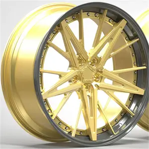 铃木道奇日产汽车时尚17至26英寸金色3件锻造凹面汽车合金轮辋
