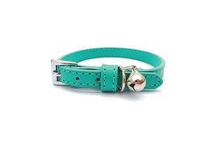 ปลอกคอสุนัขและแมวหนัง PU ปรับขนาดได้ปรับได้ลายกระดิ่งขนาดเล็กทำจากหนังแท้ - Product Image 4