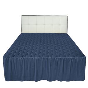 Jupe de lit en polyester 100% imperméable à volants enveloppants avec ceinture élastique réglable, facile à mettre, sans plis, anti-poussière - Product Image 1