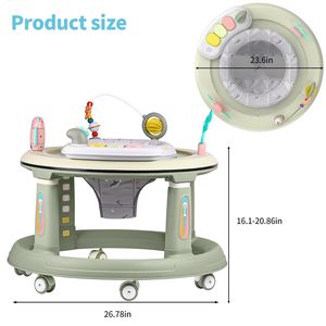 Siège <span class=keywords><strong>pivotant</strong></span> réglable à 5 hauteurs à 360 ° marchette pour bébé musique jouets détachables rebond repose-pieds centre d'activité pour 6-18 mois pour garçons - Product Image 6