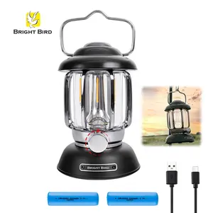 Bright Bird Usb Rechargeable Emergency Led Camping Lamp Lights Outdoor Waterproof Camping Lantern Portable Retro Camping Light