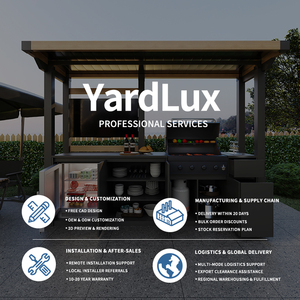 Уличная кухонная станция YardLux из алюминия с закрытым хранилищем, всепогодными компонентами и экологичным автоматическим грилем - Product Image 6