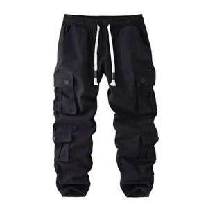Pantalon cargo tactique multi-poches pour homme, 100% coton, taille plus, décontracté, streetwear, randonnée, travail, fermeture à boutons sur le devant, coupe droite, extérieur - Product Image 3