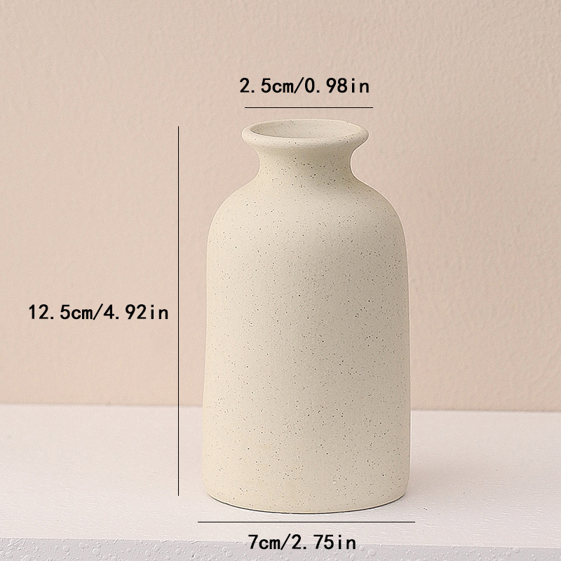 small size square vase-beige-black dot