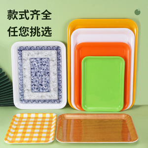 Melamine Serving Trays Rectangular Solid Color <b>Microwave</b> Safe Hotel Food Use - Product Image 4