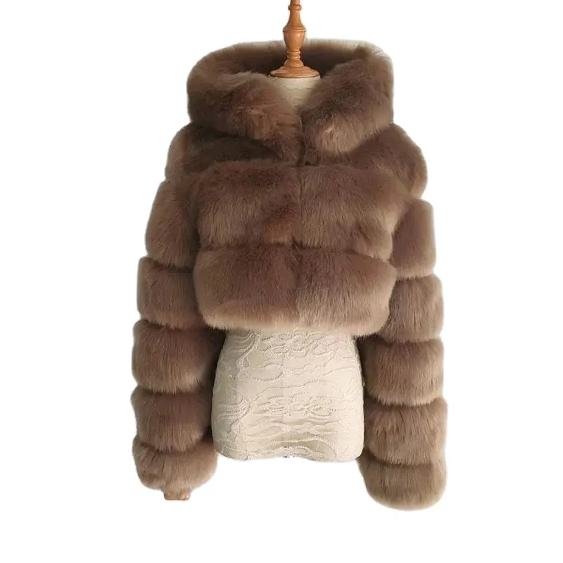 2021 hot selling cheap winter warm faux fox raccoon Women's fur coat wholesale