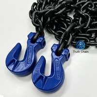 Cadena de Remolque para Camión de Plataforma, Remolque, Tractor, Automóvil, Cadena de Remolque Tipo V de Grado 80 de 5/16 Pulgadas con Gancho en J