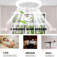 Plancher inférieur facile à installer douille de lampe à vis rotative E27 ampoules LED ventilateur lumières couverture Pc Smd2835 puces LED ventilateur de plafond à lames
